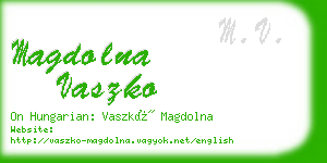 magdolna vaszko business card